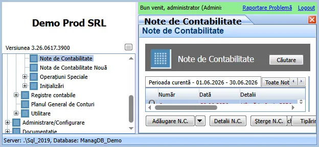 Nota contabilă generată: 4111 / 707 și 4111 / 4427